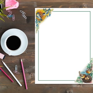 Papelería de pájaros / IMPRIMIR EL suyo / Copia digital / Descarga instantánea