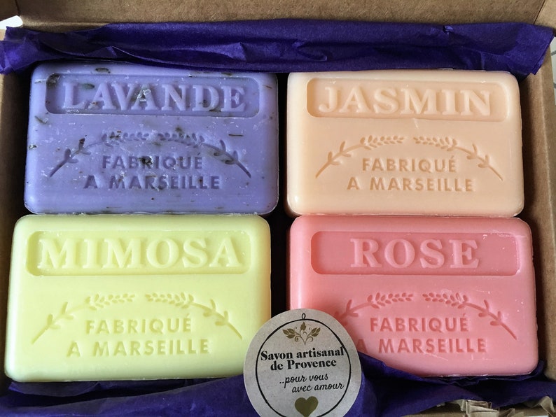 Savon de Marseille Natural French soap four soap gift set