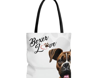 Boxer Dog Tote Bag Lindo Boxer Puppy Bag Regalo para mamá Regalo Boxer Family Gift para papá