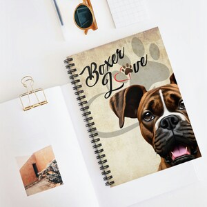 Boxer Dog Spiral Notebook Puppy Notebook Line Ruled Notebook Boxer Family Boxer Lover Dog Lover Gift Student Gift Mom Gift Back to School