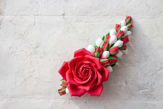 Haarspange Mit Rose – 2 Stück, Rot & Rosa, Für Damen & Mädchen, Ideal Für Hochzeit & Party