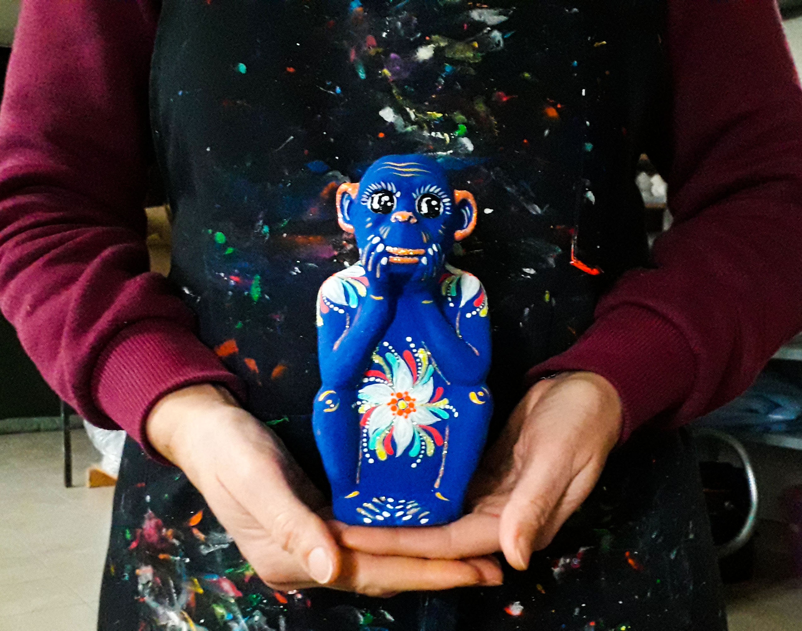 Monkey Ceramic Monkey Sculpture Monkey Statue Ceramic Art Etsy