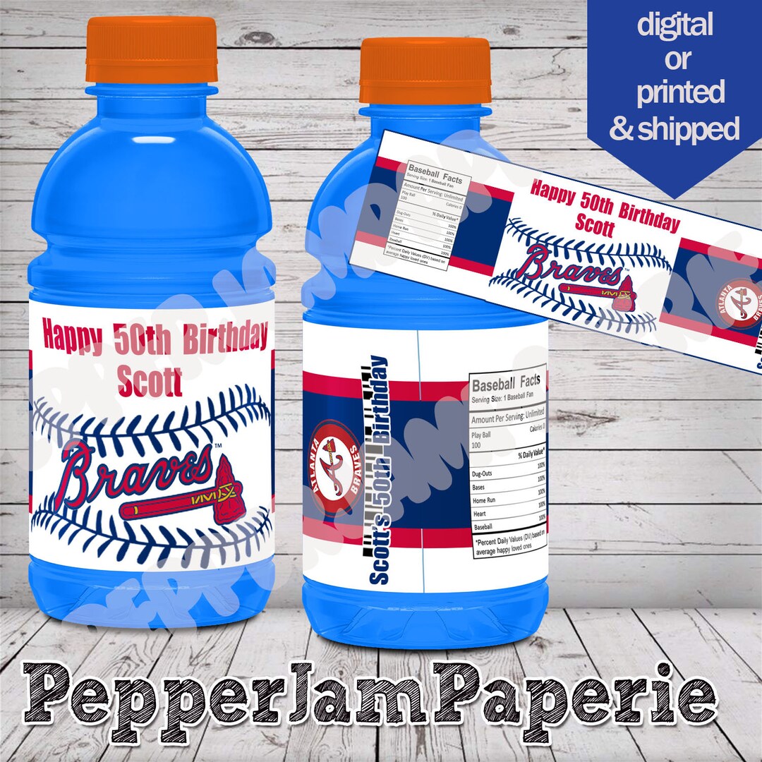 Atlanta Braves Gatorade Labels. Party Favors Decorations Etsy