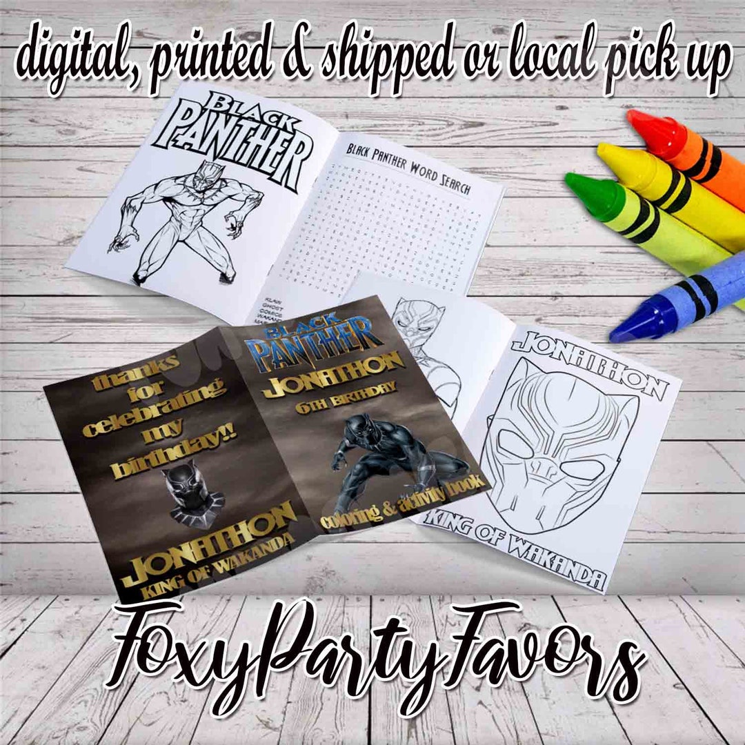 Black Panther Wakanda Forever Coloring Book Custom Favors - Etsy