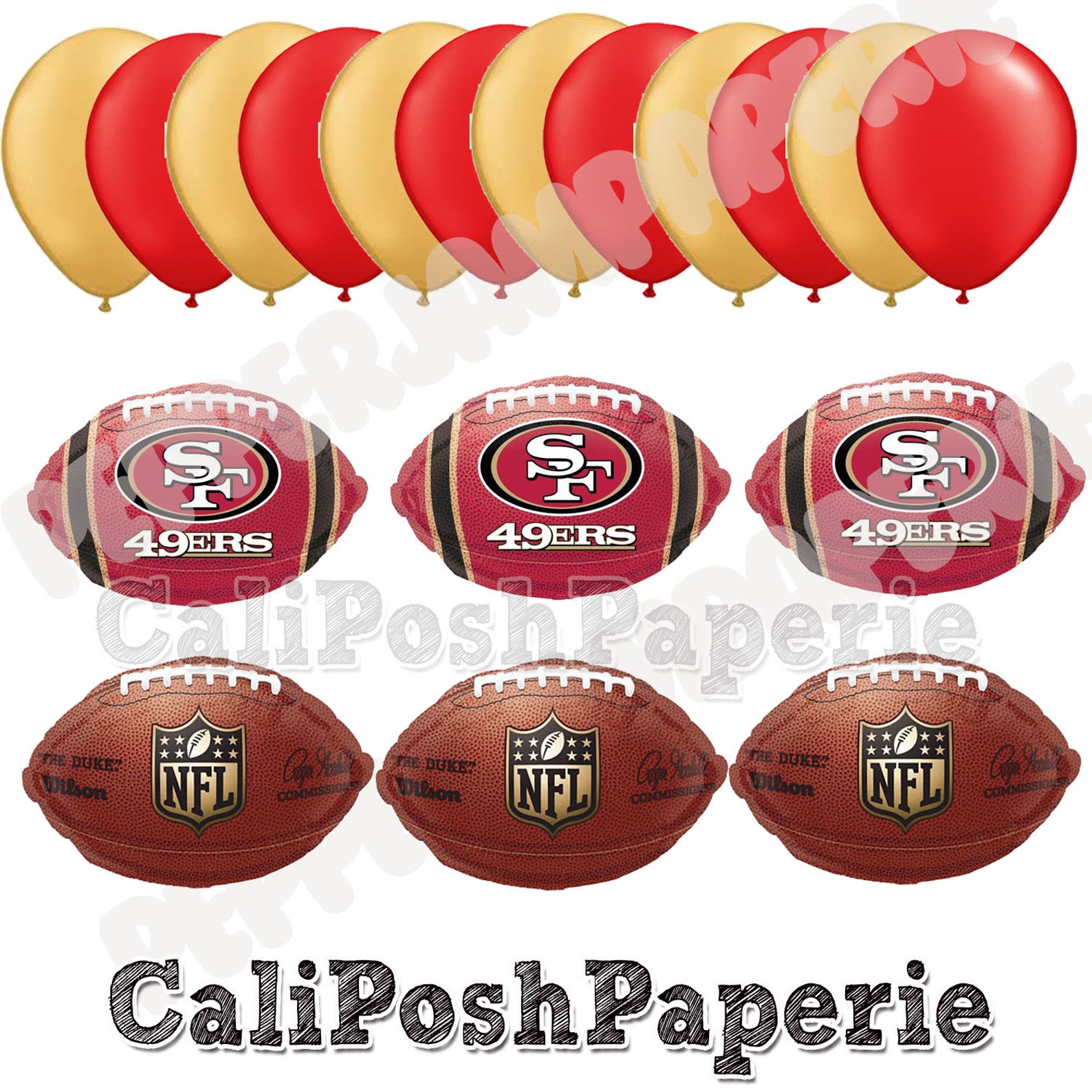 SUPER BOWL 2025 58, LVIII San Francisco 49ers Football Balloon Bouquet