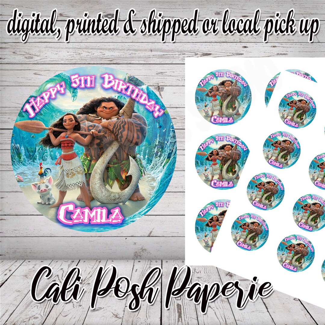 Moana Inspired Stickers Custom Stickers Birthday Party - Etsy