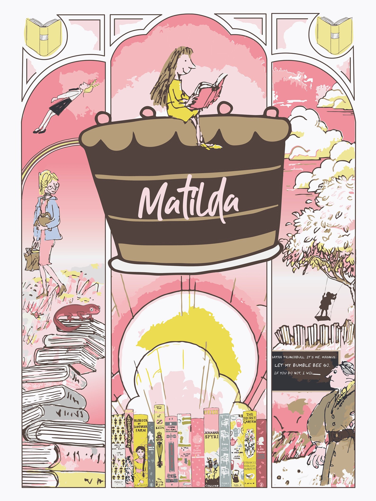 Matilda by Roald Dahl Art Print Etsy