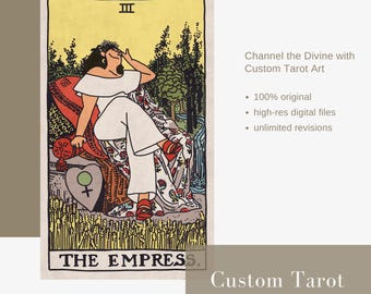 Custom Tarot Card Illustration – Hand-Drawn, Personalized Art, Original or Traditional Design