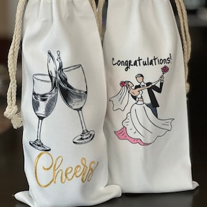 Congratulations Wine Bag, Wedding Gift, Got Married, Cheers Wine Housewarming Gift, Wine Gift Bag, Wine Gift, Wine Bottle Bag, Wine Tote Bag