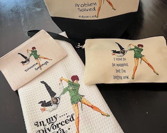 Funny Divorce Gift: Coin Purse, Dish Towel, Pouch - Divorced Era