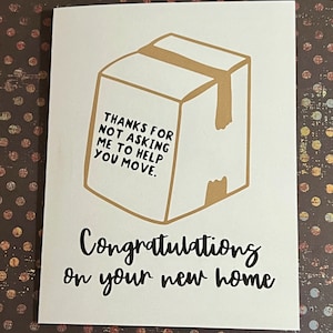 New Home Card, Congrats on your new home, funny new home card, new apartment, moving card
