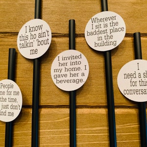 Potomac Housewives party straws, The Real Housewives of Potomac theme party straws, housewives party, biodegradable straws, party straws