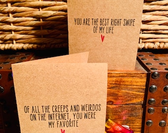 Online Dating Cards - Internet Dating Cards - Swipe Right Card - Love Cards - Boyfriend - Girlfriend