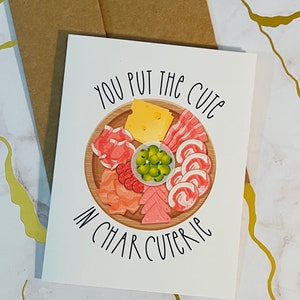Cute Charcuterie Card - Anniversary Cards - Boyfriend Girlfriend Card -  Love Cards - Anniversary Card - cheese and meat - You’re Cute