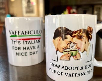 Italian Slang Coffee Mug, Vaffanculo Swearing in Italian, Funny Italian Gifts, Retro, Sarcastic coffee mugs, Coffee Mugs