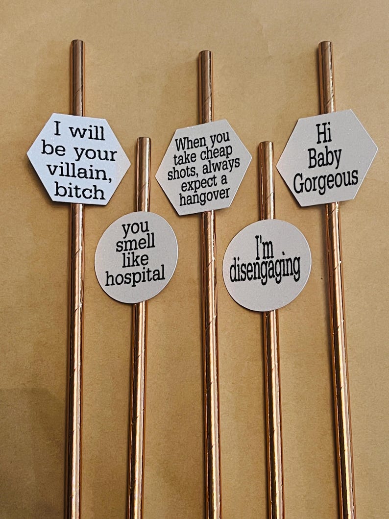 Salt Lake City Housewives fun party straws, RHOSLC, Housewives straws, Housewives of Salt Lake City Party, Bravo , Housewives Party Hi Baby Gorgeous Set