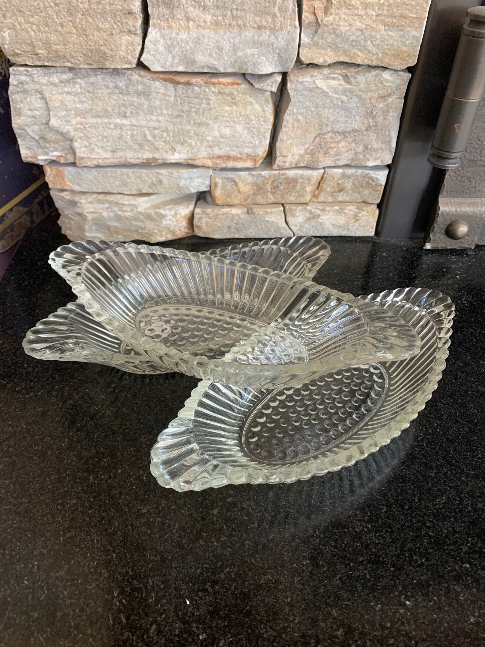 Vintage Clear Pressed Glass Relish Dish Serving Dish Candy Etsy