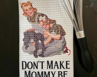 Vintage Mom Microfiber Kitchen Towel: Sarcastic Housewife Gift