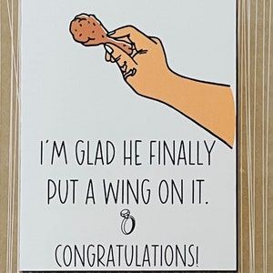 Chicken Wing Engagement Card, Engagement Cards, Engagement, Cute Engagement Card, Unique Engagement, Buffalo Wing Cards, Put a Ring on it