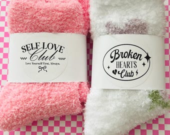 Galentine’s Day Comfy Cozy Fuzzy Socks, Valentine’s Day Socks, Break up, GNO College High School Gift