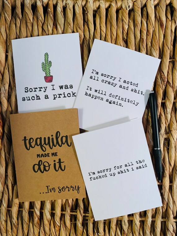 Sorry Cards - Adult Greeting Cards - Apology Card - Fucked Up - Etsy