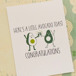 Avocado Toast Congrats Card, Congratulations Card, Congrats Cards, Promotion Cards, Wedding Cards, Engagement Cards, Graduation Cards
