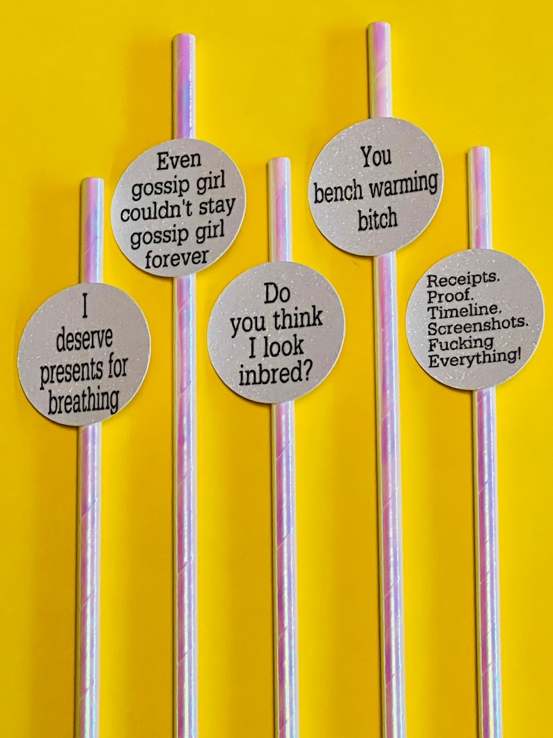 Salt Lake City Housewives fun party straws, RHOSLC, Housewives straws, Housewives of Salt Lake City Party, Bravo , Housewives Party Receipts, Timeline