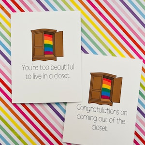 Coming Out of the Closet Cards, Gay Congrats Card, Congratulations Card, Congrats on Coming out of the Closet, Queer Cards, Courage