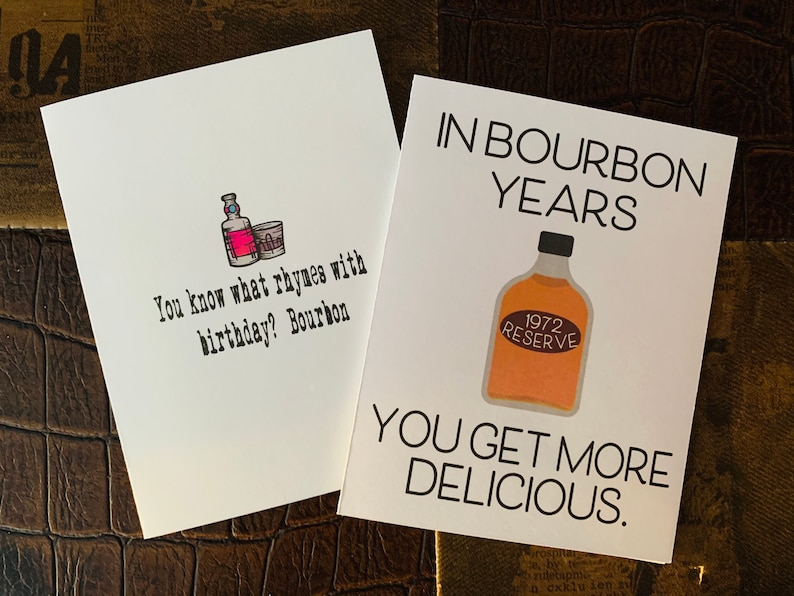 Bourbon Lover Birthday Card Bourbon Greeting Cards for Him Etsy