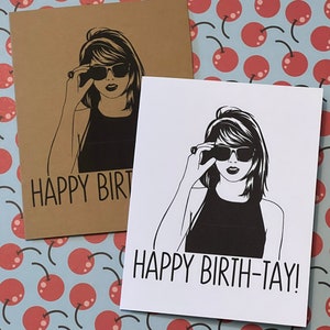 Happy Birth-tay, Taylor Birthday, Swift Card, Funny Birthday Card, Card ...