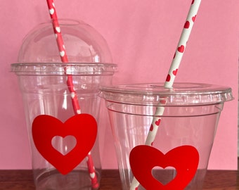 Red Heart Party Cups: Valentine's Day Disposable Drinkware