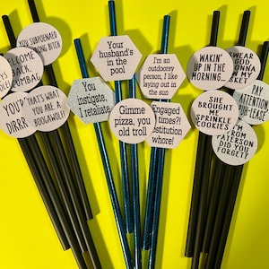 New Jersey Housewives fun party straws, The Real Housewives of New Jersey, RHONJ, paper party straws, Housewives party theme,