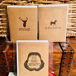 Adult Love Cards - Mature Greeting Cards - Boyfriend - Girlfriend - Husband - Wife - Shark - Horse - Deer - Lover