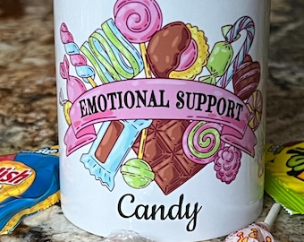 Emotional Support Candy Jar: Ceramic Jar with Bamboo Lid