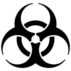 Aufkleber mit Biohazard-Logo