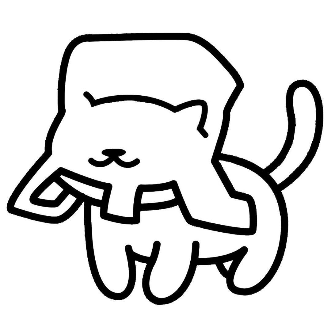 Neko Atsume Cat With Bag on Head Logo Decal Etsy