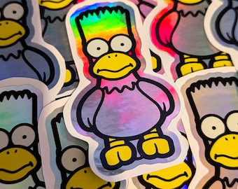 The Simpsons Bart Raven Horror Sticker - Rainbow Foil Hologram