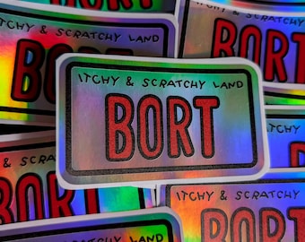 The Simpsons Bort Licence Plate Sticker - Rainbow Foil Hologram