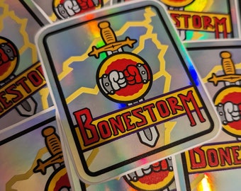 The Simpsons Bonestorm Sticker - Rainbow Foil Hologram