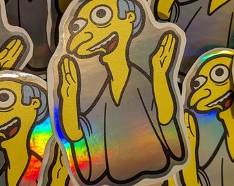 The Simpsons Rainbow Foil Mr Burns "I bring you love" Sticker