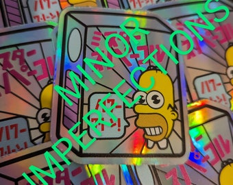 IMPERFECCIONES - Pegatina Mr Sparkle de Los Simpson - Holograma de lámina arcoíris