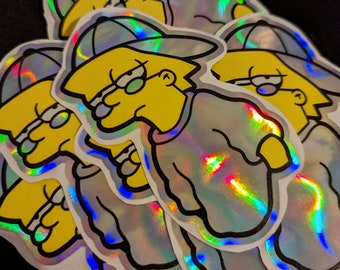 The Simpsons Lisa Sticker - Rainbow Foil Effect