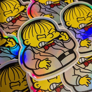 Pegatina de Ralph Valentine de Los Simpson - Holograma de lámina arcoíris