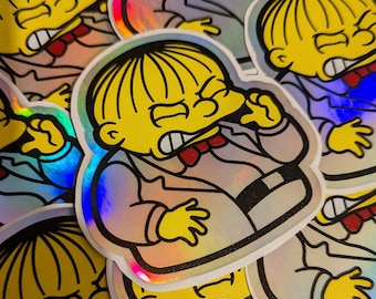 Pegatina de Los Simpson Ralph Valentines - Holograma de lámina de arco iris