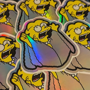 Adesivo Lisa Lizard Queen dos Simpsons - Holograma de folha de arco-íris