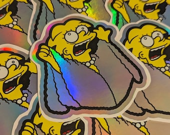 The Simpsons Lizard Queen Lisa Sticker - Regenbogen Foil Hologramm