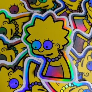 Sticker Lisa Spaced Out des Simpsons - Hologramme arc-en-ciel