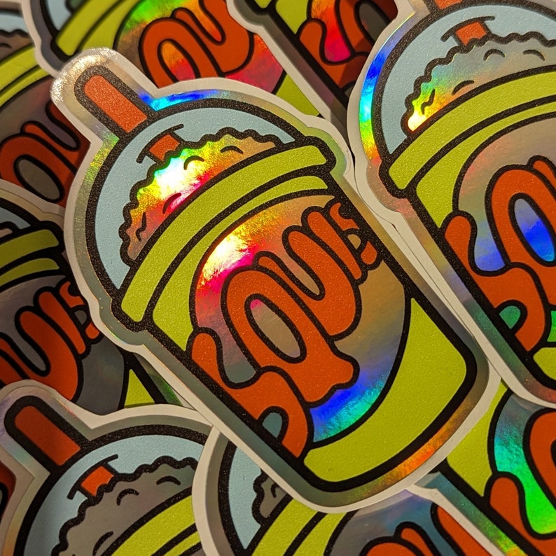 The Simpsons Rainbow Foil Squishee Kwik-e-mart Sticker - Etsy