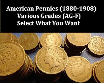 Pennies américaines 1880-1908, grades inférieurs, choisissez ce que vous voulez