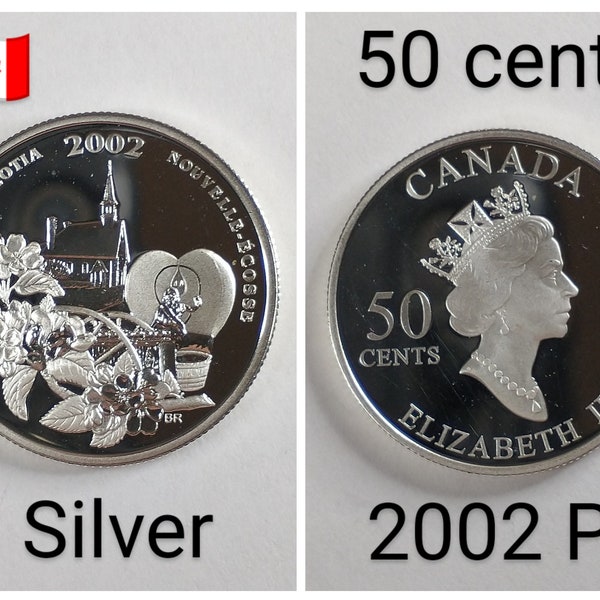 2002 Canada Sterling Silver 50 Cents "Nova Scotia" Proof. (23D27J10a)